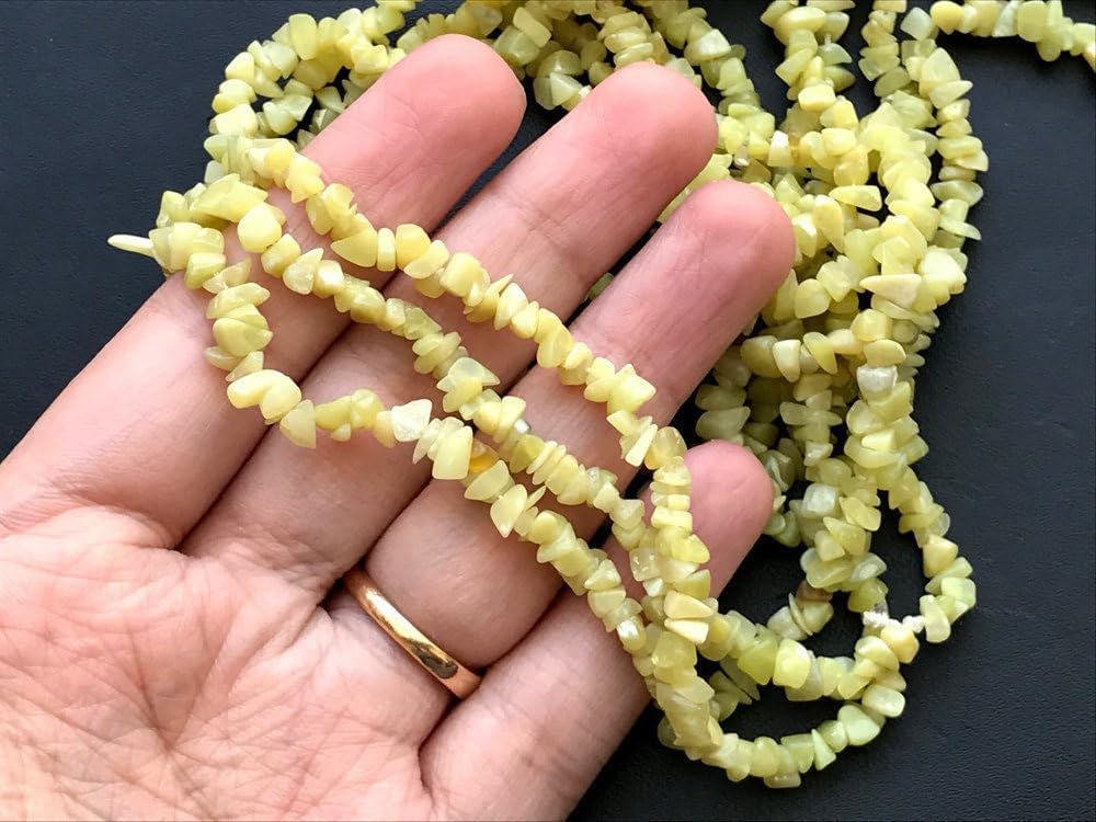 4-6mm Serpentine Chips, Green Serpentine Beads, Natural Serpentine Chips, Serpentine Necklace, 32 Inch (1Strand To 5Strand Options) - GS3244