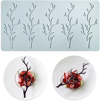 Tuke 3D Silicone Mould Branch Tiles Fondant Fondant Baking Mould Modelling Clay Sugar Craft - Hollow Lace Candy Design 24.2 x 12.5 x 0.3 cm