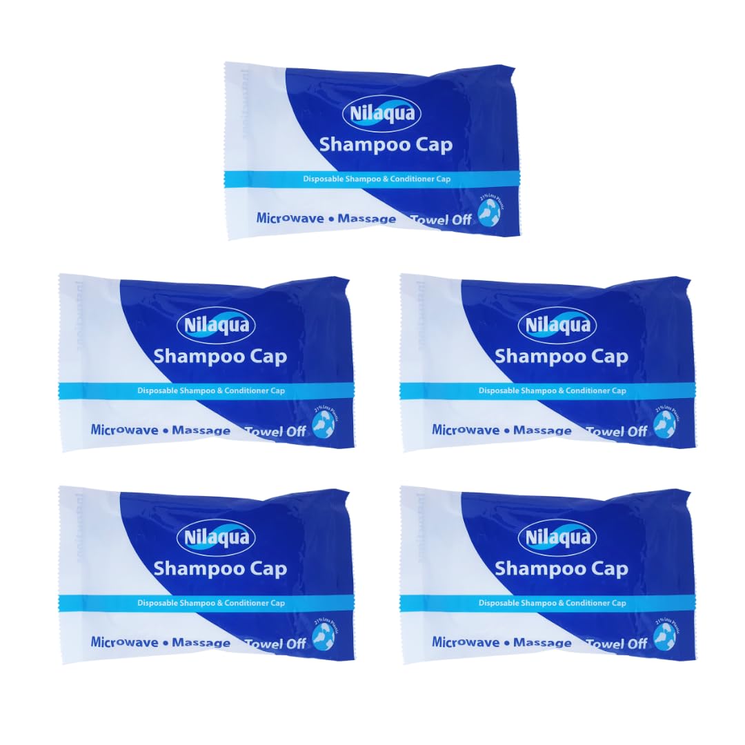 Nilaqua Rinse Free Shampoo Cap, Easy Hair Washing With No Shower Required, Dry Shampoo Leaves Hair Fresh and Clean, Shampoo Caps No Rinse for Elderly, Packaging May Vary, Microwavable Single Pack