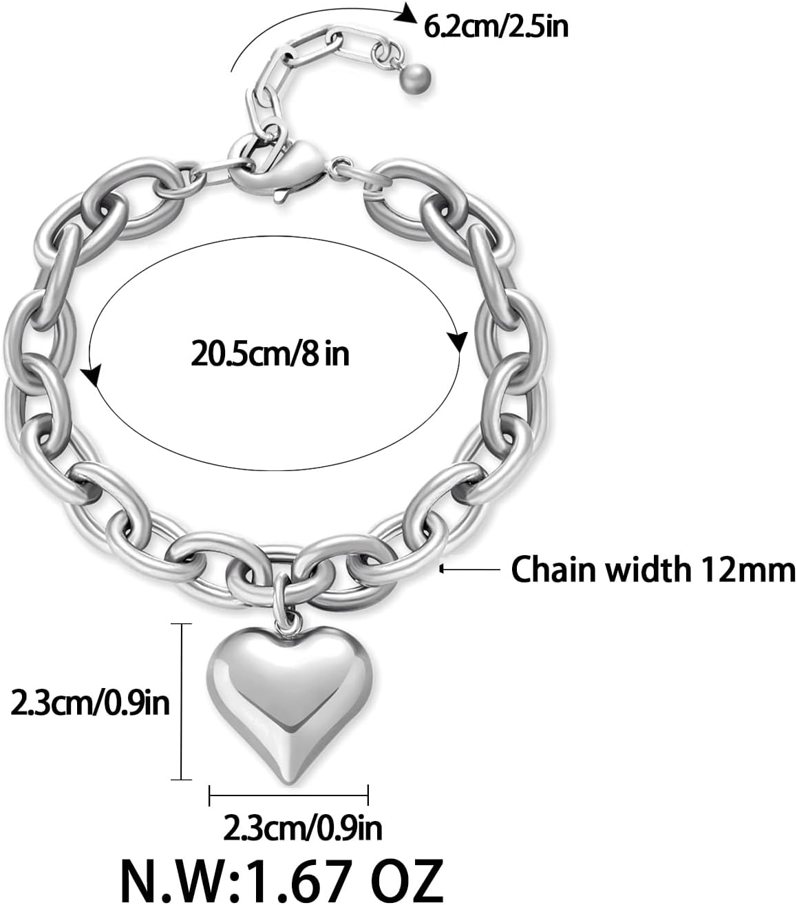 Pearl Bracelets For Women Gold Plated Chain Link Bracelets Bow Heart Charm Bracelets - Image 5