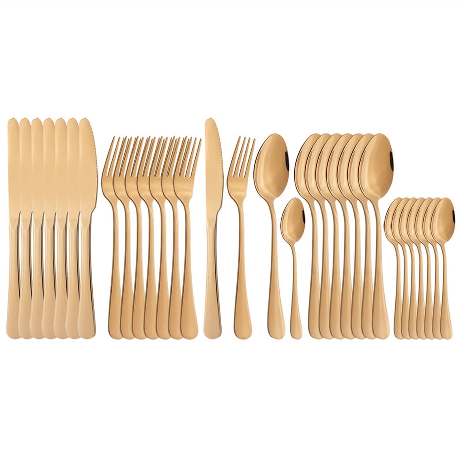 Besteck-Sets 32-teiliges rosafarbenes Geschirr-Besteck-Set Edelstahl-Geschirr-Abendessen-Messer-Gabel-Löffel-Besteck-Party-Küchenwaren-Set-Edelstahl (Color : Rose)