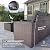 Kullavik Outdoor Patio Furniture Set 6 Pieces Sectional Rattan Sofa Set Brown PE Rattan Wicker Patio Conversation Set with 5 Seat Cushions and 1 Tempered Glass Table,Grey