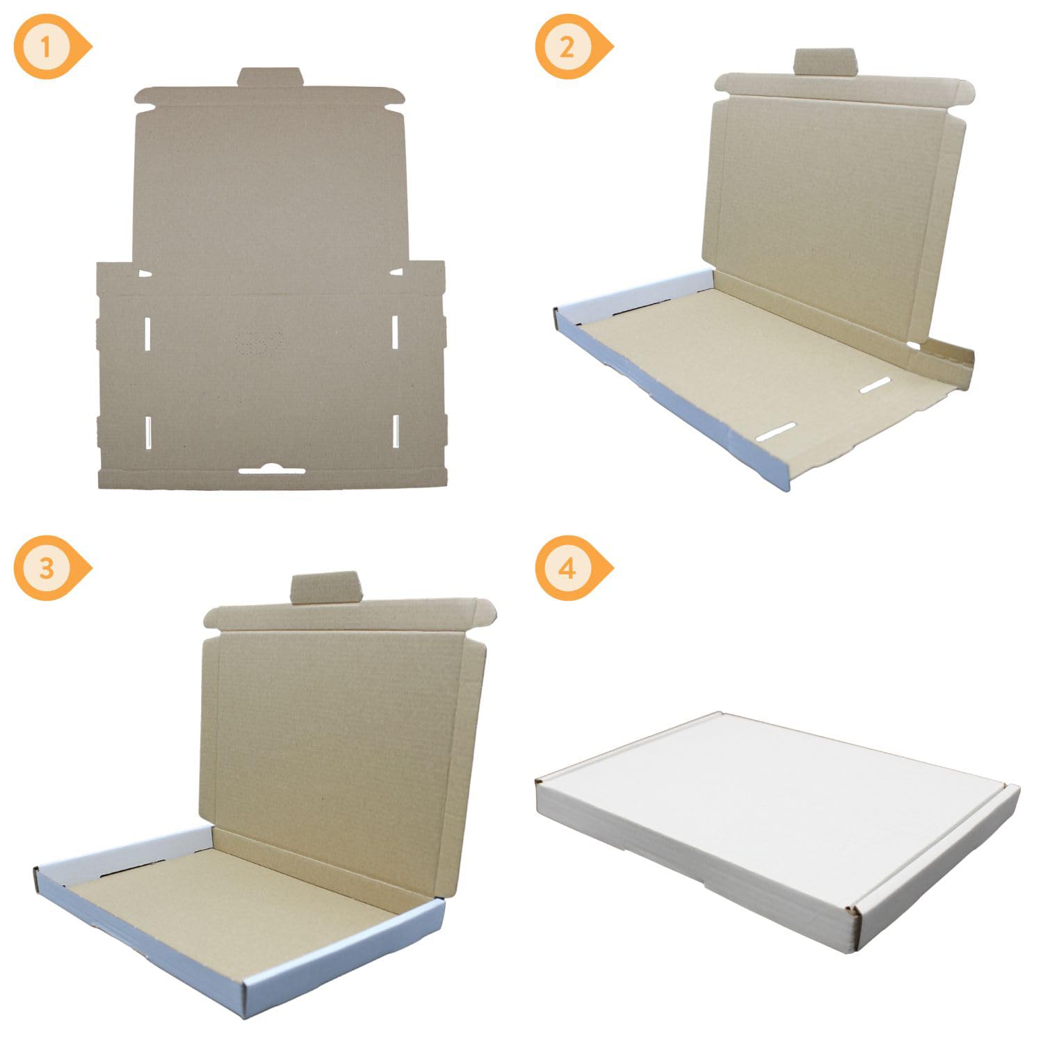 dimapax Großbriefkartons Versand Post Faltschachtel Briefsendung Deutsche Post DHL DPD GLS H Päckchen, Versandkarton, Büchersendung (500x GB2-230 x 160 x 20 mm, Weiß)
