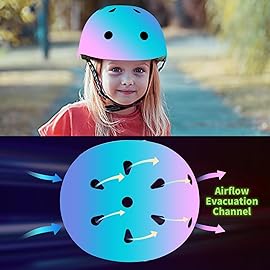 Adjustable Kids Toddler Helmet and Pads Set for 3-5,5-8,8-14+Ages,Skateboard Bike Helmet with Knee Pads,Elbow Pads & Wrist Guards for Boys & Girls,Fit for Skateboard,Skating,Biking,Cycling,Scooter