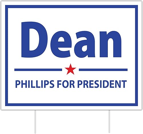 Signo de patio de Dean Phillips para 2024  Signo demócrata de Dean Phillips para las elecciones presidenciales de 2024