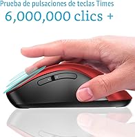 Vista 3 de memzuoix Ratón inalámbrico de 2.4G, 1400 DPI inalámbrico óptico móvil con receptor USB, ratones de computadora portátiles para laptop, PC, Rojo
