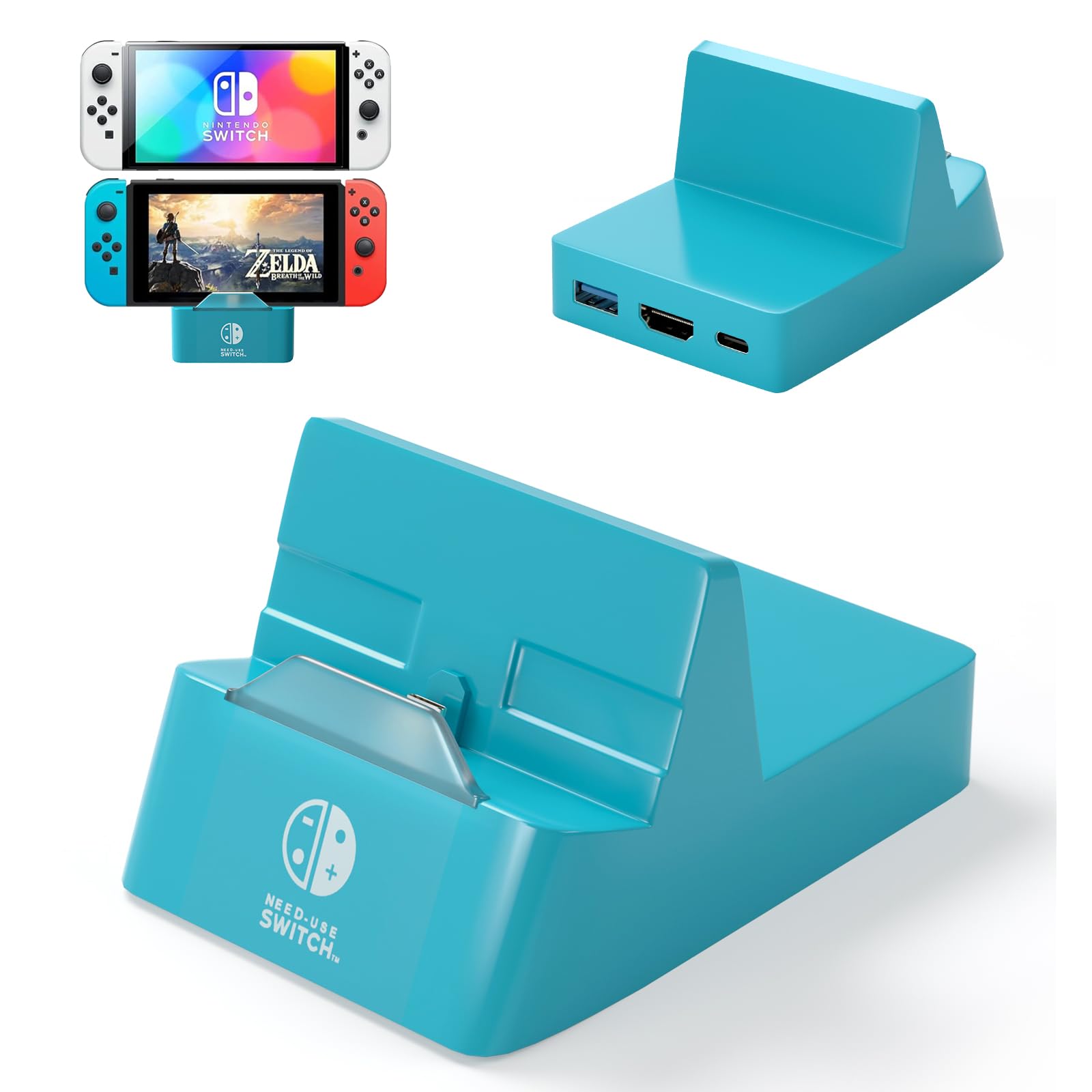 Switch Dock for Nintendo Switch Docking Station Portable Switch TV Adapter Support 4K/60HZ Switch TV Dock Mode Compatible Steam Deck Nintendo Switch OLED Switch Travel Dock (Ordinary Deco)