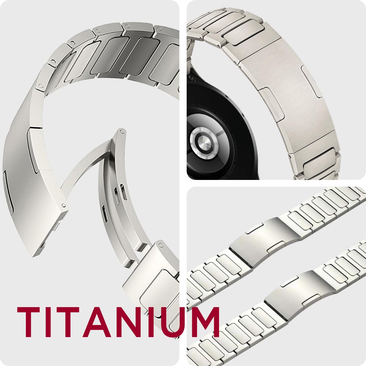 Miimall Armband Kompatibel mit HUAWEI Watch GT6/GT6 Pro/GT5/GT5 Pro/GT4/GT4 Pro/Watch Ultimate 46mm Armband, 22mm Titanstahl Verstellbares Ersatz Armbänder für HUAWEI WATCH6/5/4/3 Pro 46mm-Titanium