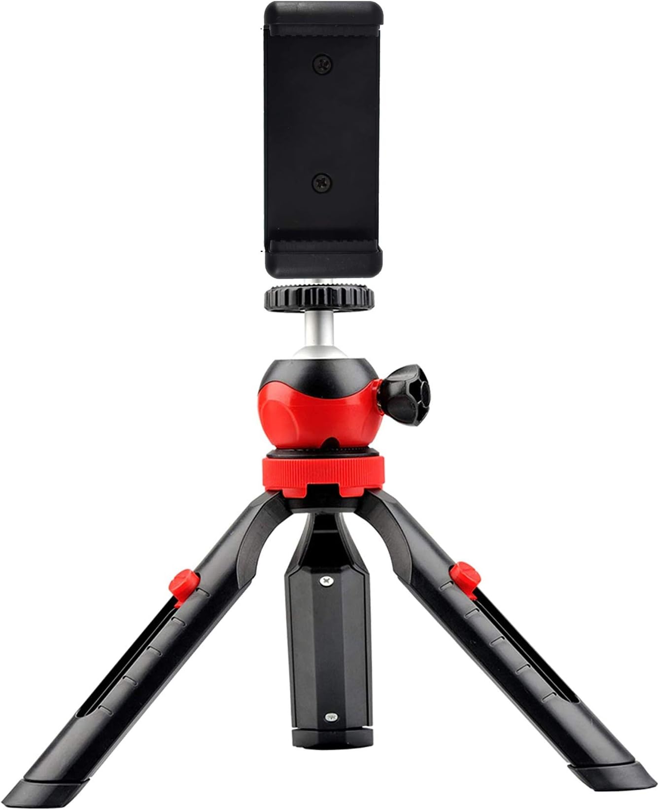DIGITEK® (DTR-200MT) 18CM Flexible & Portable Mini Tripod with Smartphone Holder & 360° Ball Head, 1kg Load Capacity, 2 Section Adjustment, Rubber Feet, For Smartphones, Compact Cameras, GoPro Cameras