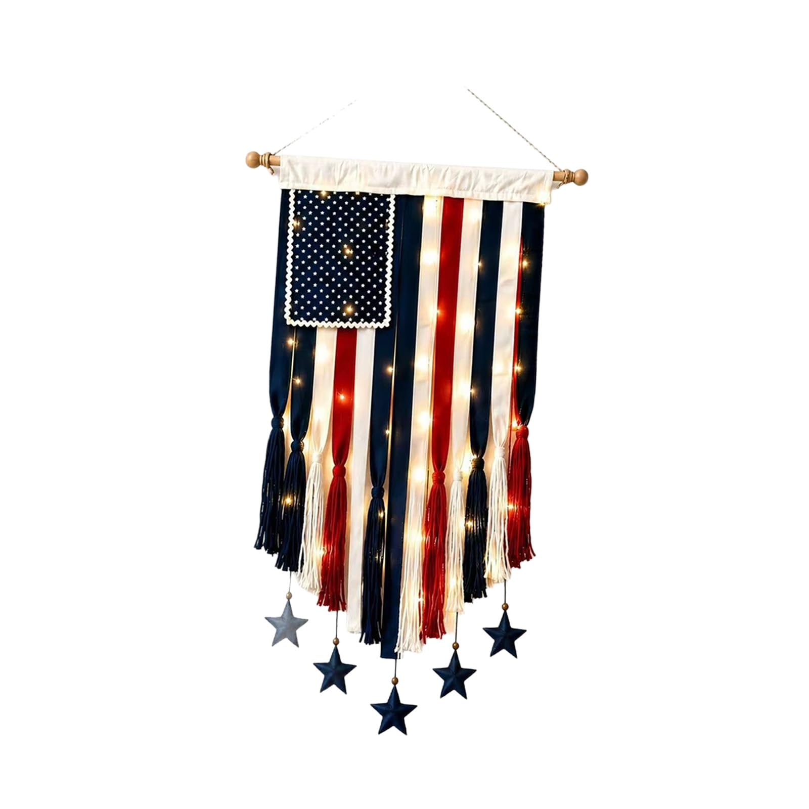 Whoasyst 4Th of July Banners Independence Day Patriotic Decorations Outdoor Hanging Americans Flag Banners Memorial Day Yard Decors Rag Americans Flag