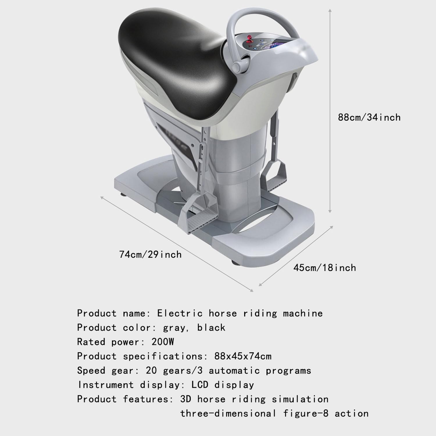 Amazon.co.jp: 電動乗馬マシン、20スピード屋内3D乗馬フィットネス