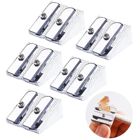 12 Pack 2 Holes Pencil Sharpener, Metal Pencil Sharpener, Pencil Sharpener for Kids, Pencil Sharpener Handheld, Silver Cover