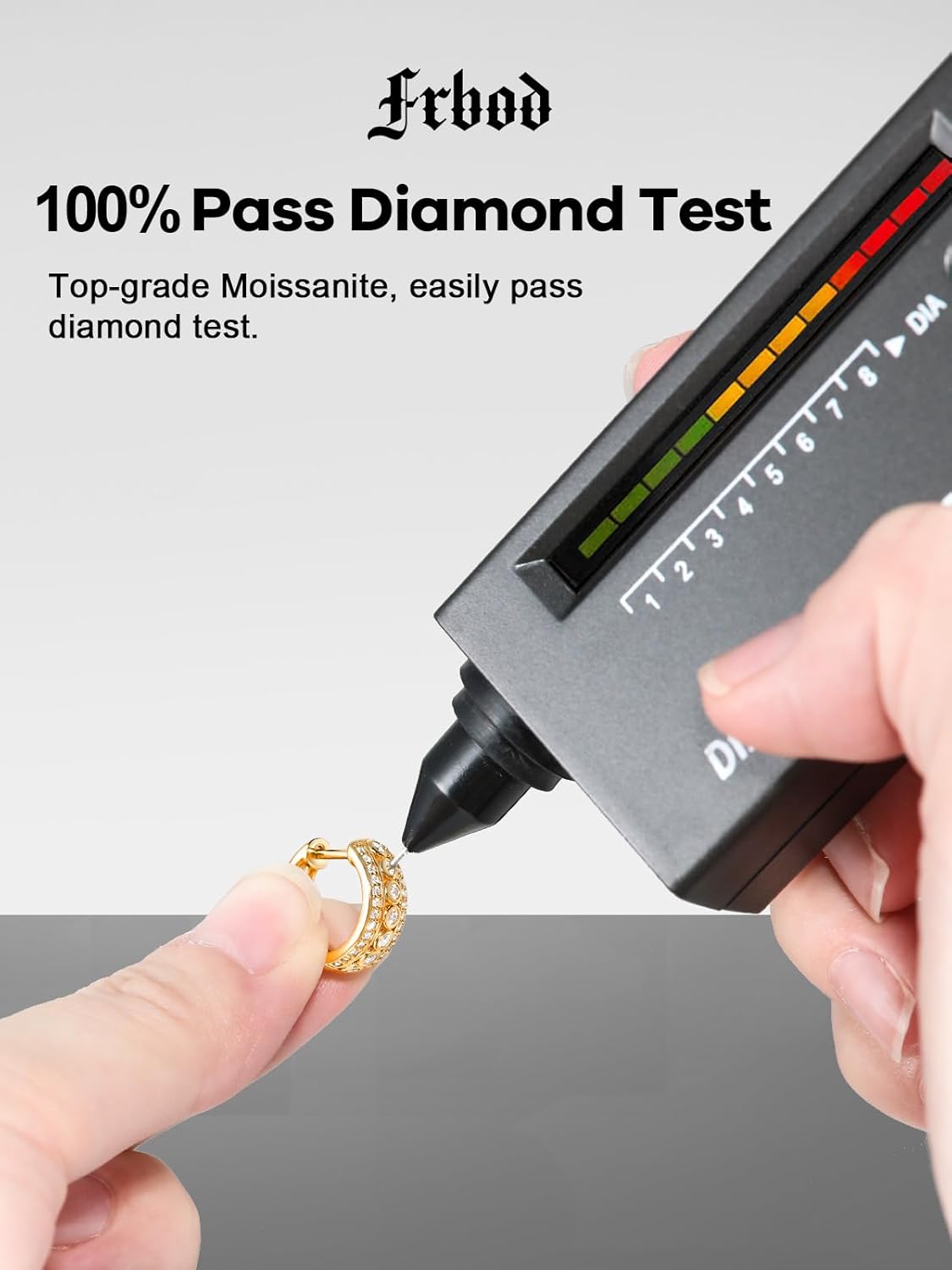 D Color VVS1 Clarity Moissanite Hoop Earrings for Women Men, 0.59 Inch Huggie Gold Plated Earrings, 0.5/0.23 Carat Moissanite 925 Sterling Silver Hoops，Birthday Christmas Valentines Jewelry - Image 3