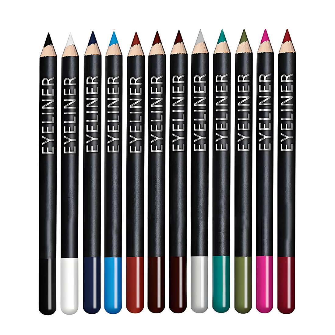 12 Shades Matte Eyeliner Pencil Set, Long-Lasting Colored Eye Makeup Liners