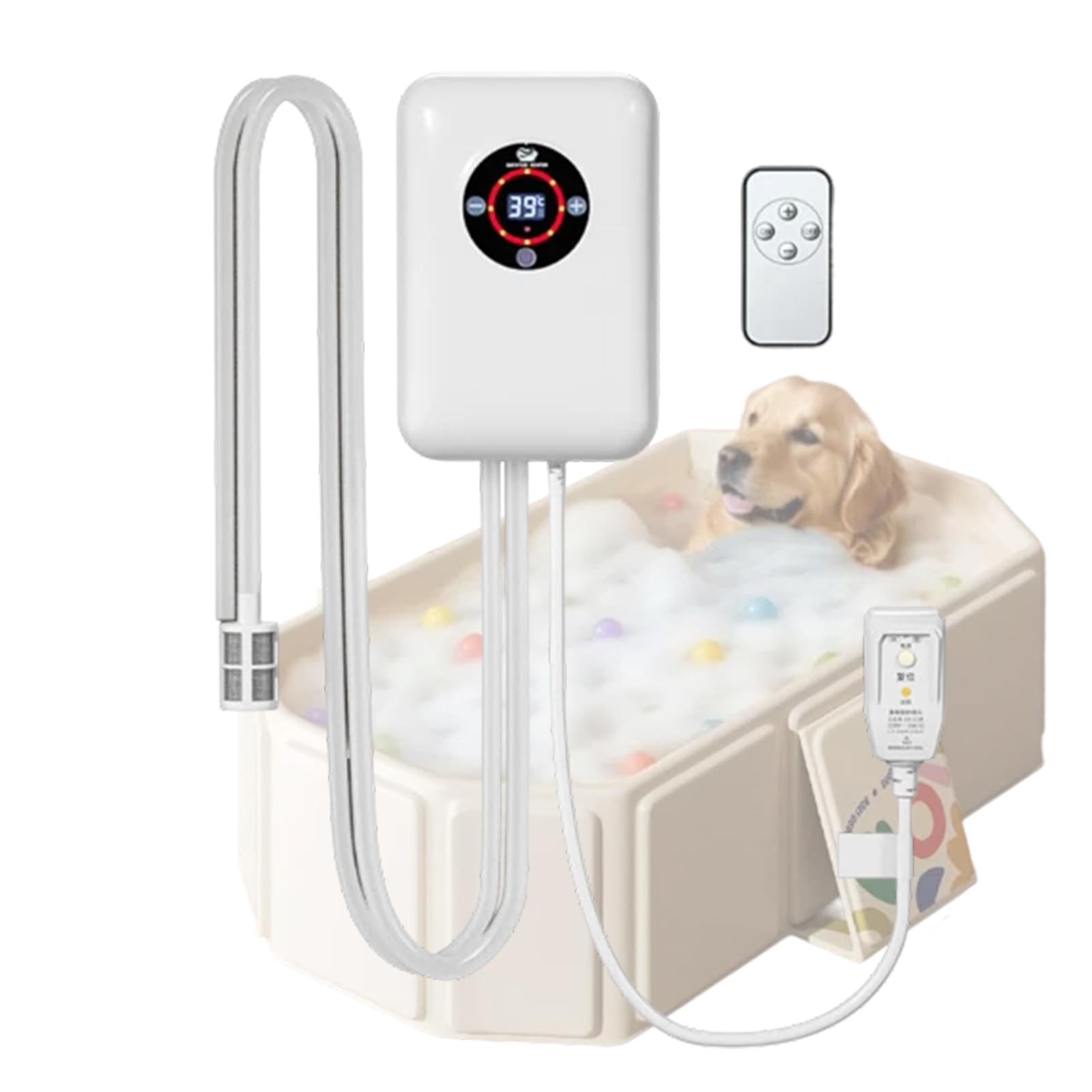Calentador Agua Electrico, Mantener La Temperatura Entre 16 Y 43 °C, para Piscina Perros, Perros Pequeños Y Medianos Piscina Plegable, Bañera InflableWhite,8.6 * 5.8 * 2.9 Inch