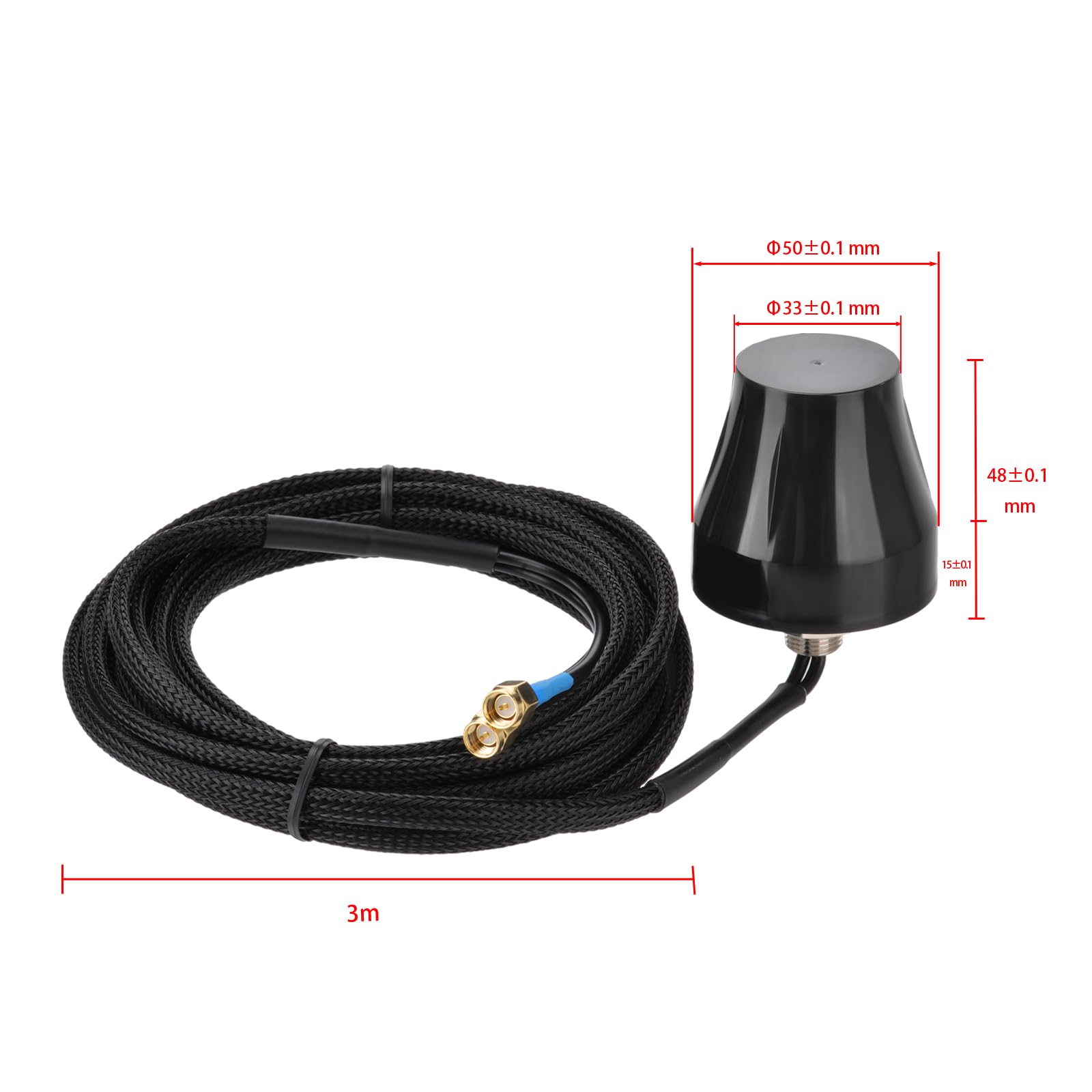 SUPERBAT Antenne combinée GPS cellulaire 4G LTE avec support fixe - Antenne MIMO SMA compatible avec routeur mobile industriel 4G LTE - Caméra de sécurité - Modem de passerelle IoT cellulaire
