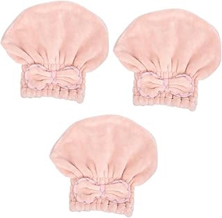 3 Pçs Touca De Banho Toalha De Microfibra Para Rosto Toalhas De Spa Laço De Cabelo Com Arco Touca De Secagem De Laço Touca De Secagem De Cabelo Touca De Secagem Rápida Toalha Beavorty