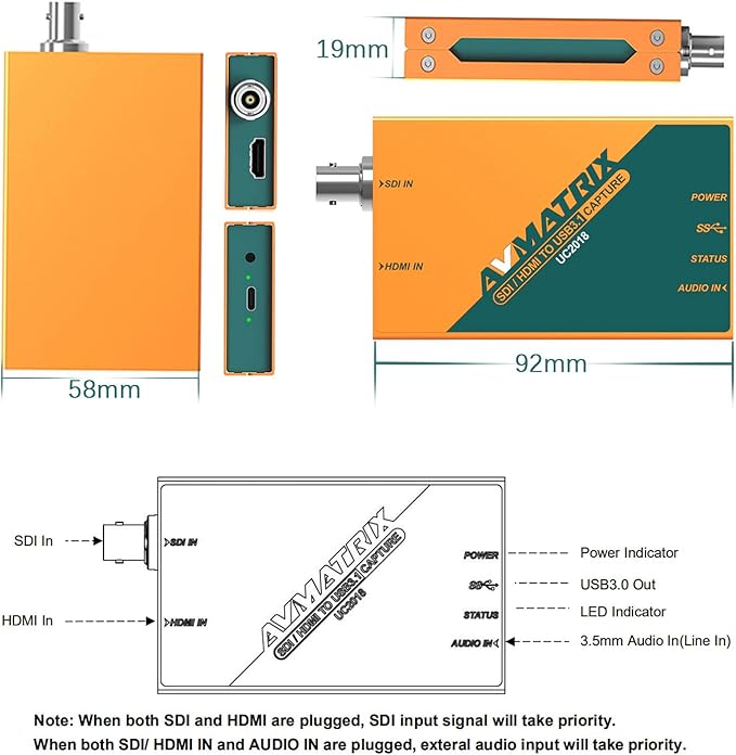 Tarjeta de Captura UC2018 SDI&HDMI a USB 3.0 1080P60 sin compresión miniatura 5