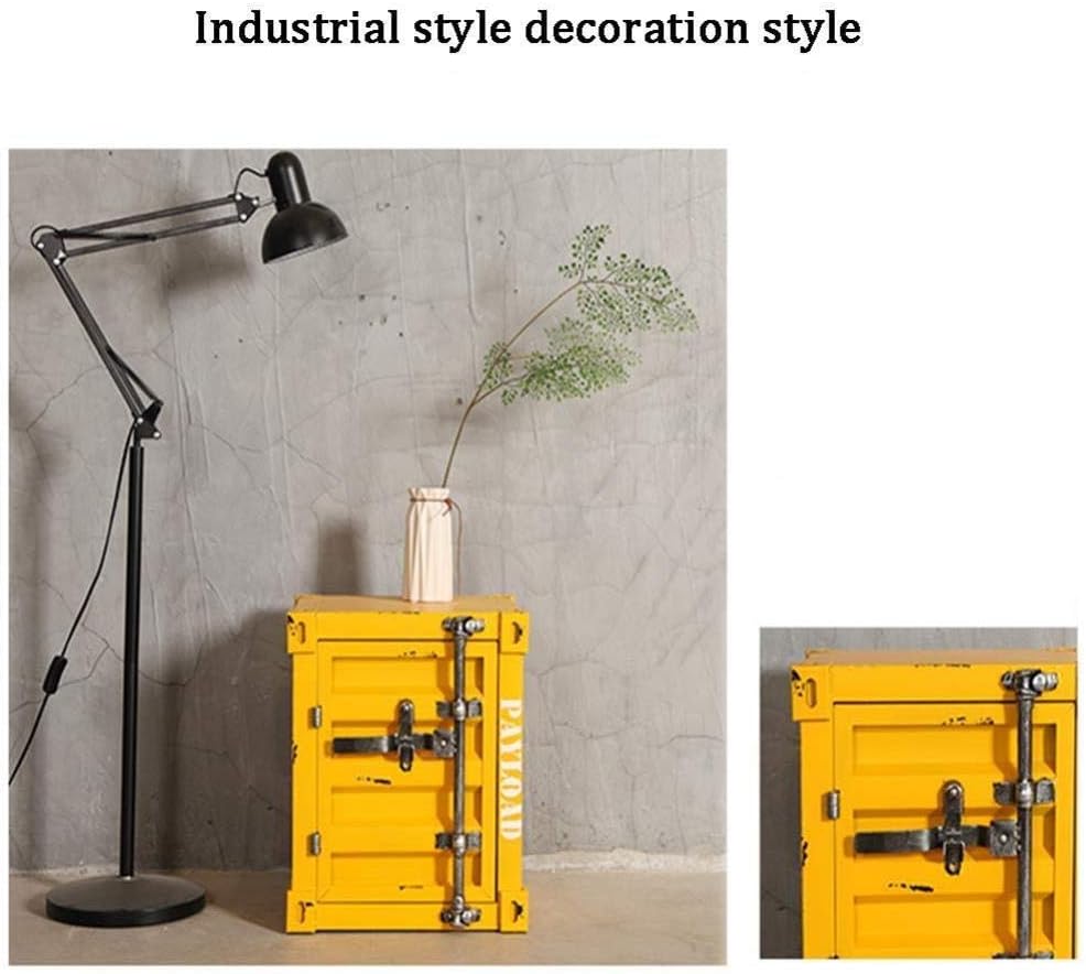 Small Medium Compact Safety Deposit Boxindustry Wind Wrought Iron Bedside Table With Lock Bedside Small Cabinet Small Storage Cabinet Safe 40x38x48cm (Color : Orange2) for Home Offi (Yellow)