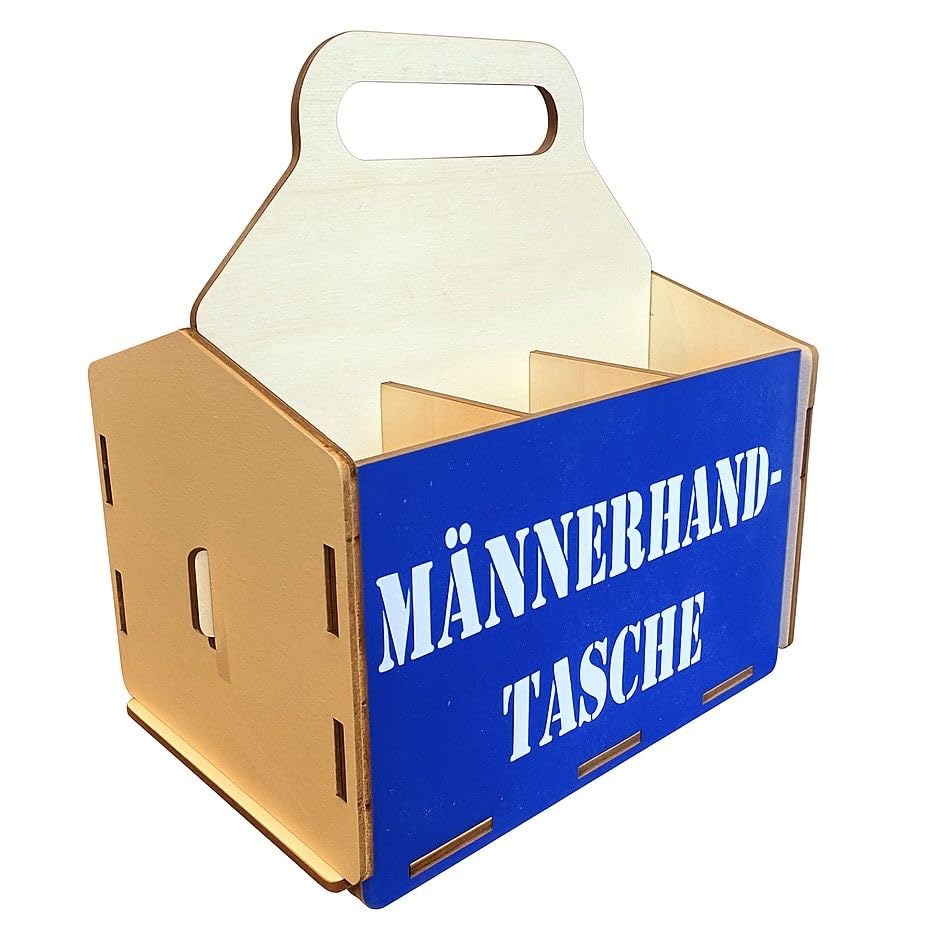 Bierträger aus Holz, Männerhandtasche, Sixpack Bier, 6er Träger, Bier-Sechserträger, Biergeschenk, Geburtstagsgeschenk, Grillgeschenk, Sechsertragerl Küche, Haushalt & Wohnen