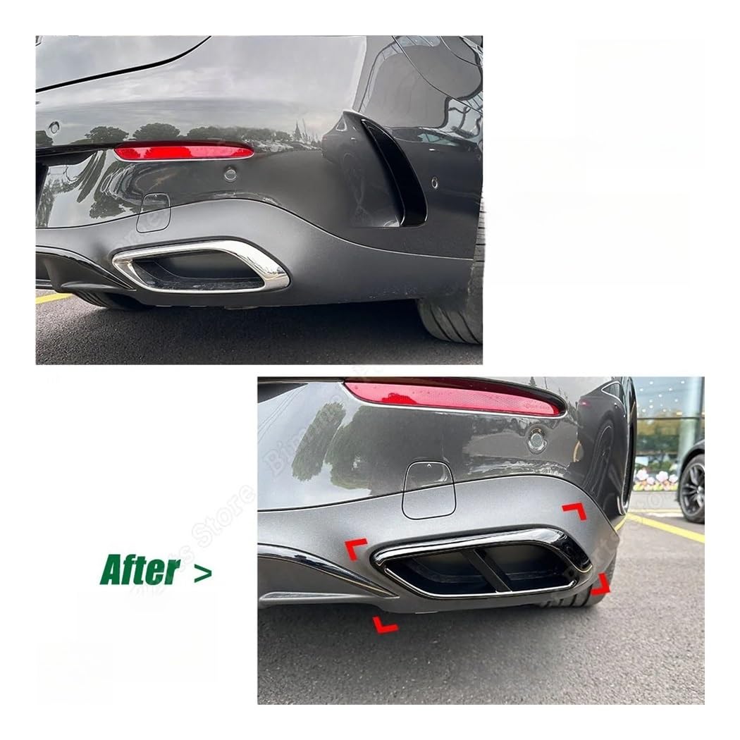 Für CLE Coupe C236 2024+ AMG Auto Hinten Vier Auspuff Endrohr Rahmen Unteren Schalldämpfer Aufkleber Modifikation Blende Auspuffblende