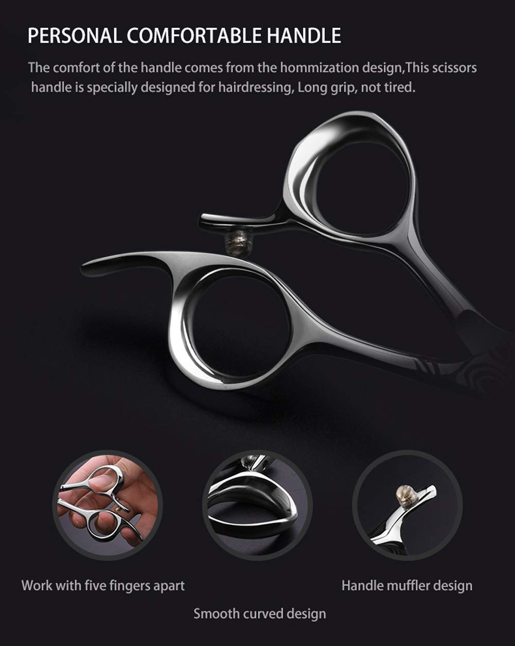6 Zoll Professionelle Japanische Schere 15,3 cm Friseurschere Friseurschere Set Salon Haarschneide Effilierschere Kamm Cutter Schere Edelstahl,Set