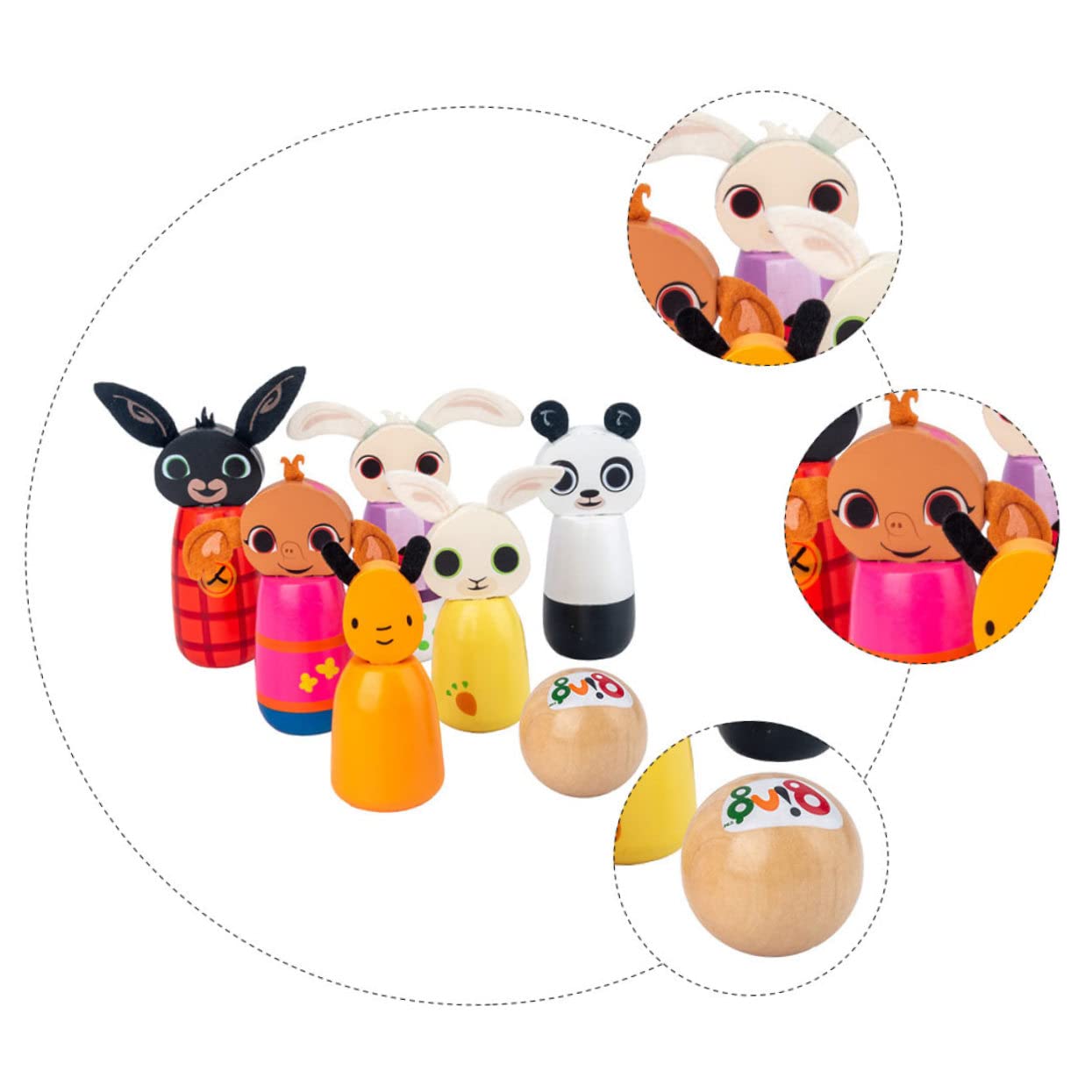 Kit de Bowling pour Garçon et Filles en Bois, Jeu Animalier de Table