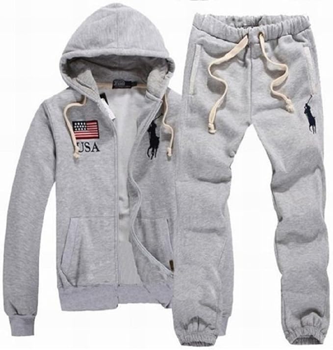 Amazon Polo Ralph Lauren ポロラルフローレン パーカー セットアップ 秋冬 厚手 メンズ スウェット ズボン 上下セット グレー Xlサイズ 並行輸入品 ジャージ上下セット 通販