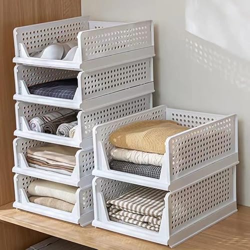 収納ケース 引き出し 衣類 小物 押し入れ クローゼット 大容量 折り畳み式 洋服収納ボックス型 積み重ね 組み立て簡単 3個セット 4個セット 5個セット 組み合わせ自由 省スペース幅33.5cm×奥行き43cm×高さ18.5cm ホワイト (10段)