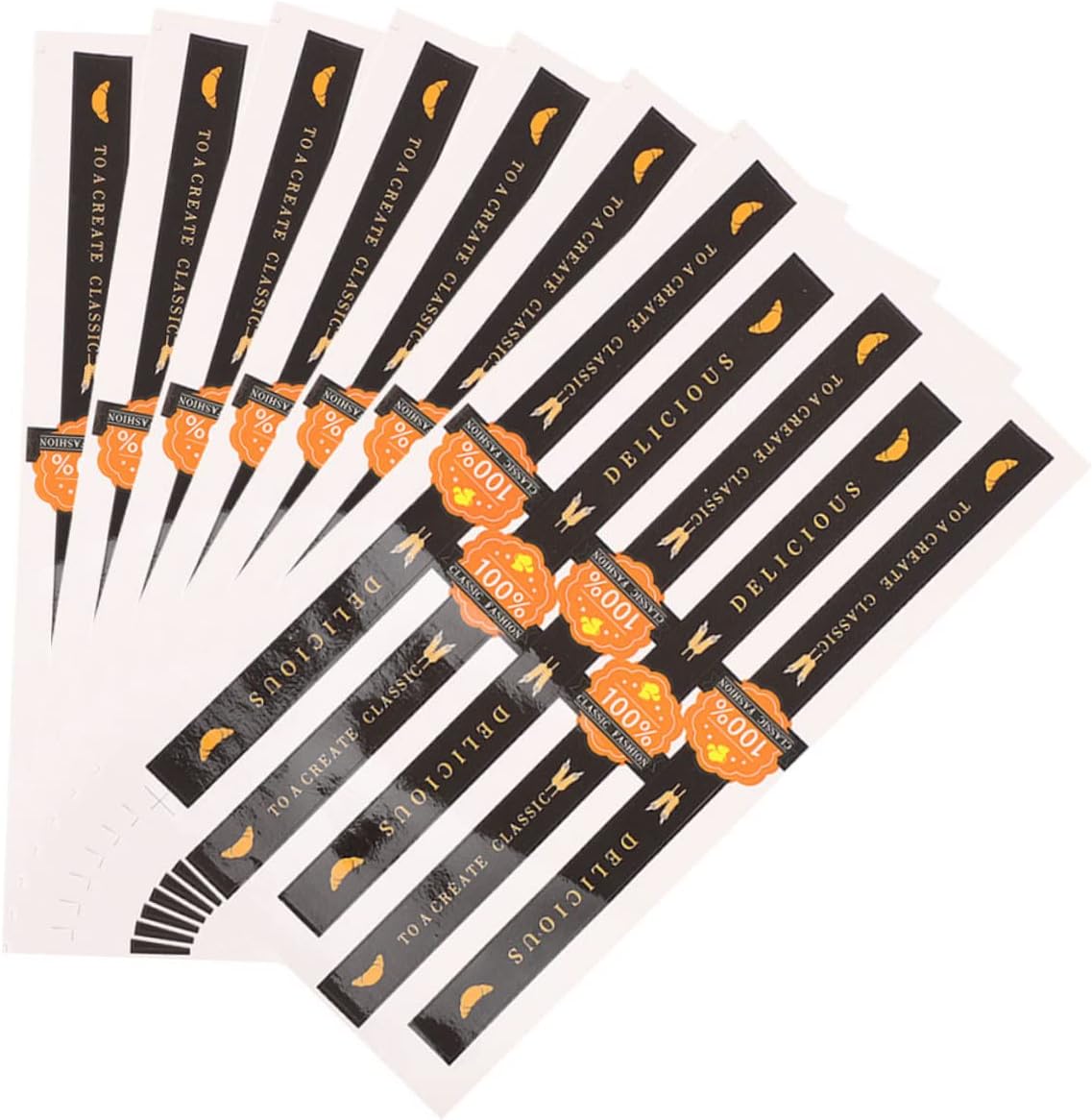 GANAZONO 200 pcs Stickers Pastry Seal Strip Pastry Seal Sticker self Adhesive Paper Decorative Baking Labels Cake Decoration Cookie Cake Chocolate Baker Kraft Paper