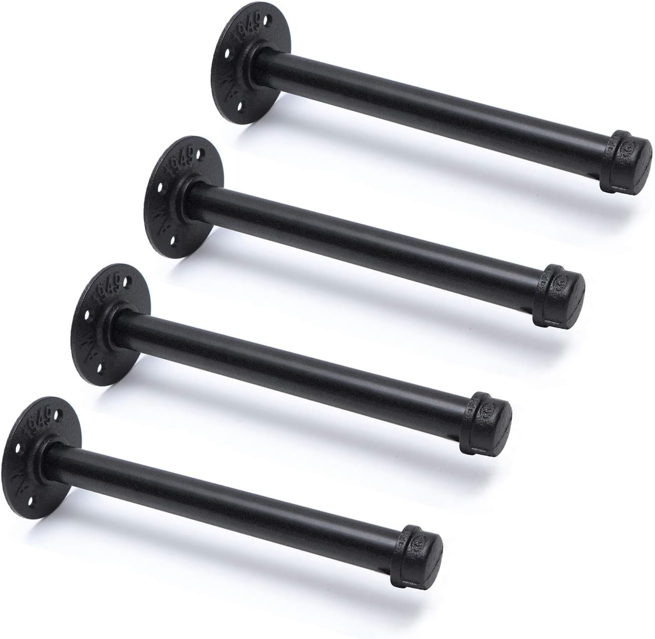 Industrial Black Iron Pipe Shelf Brackets 8 Pack, Elibbren