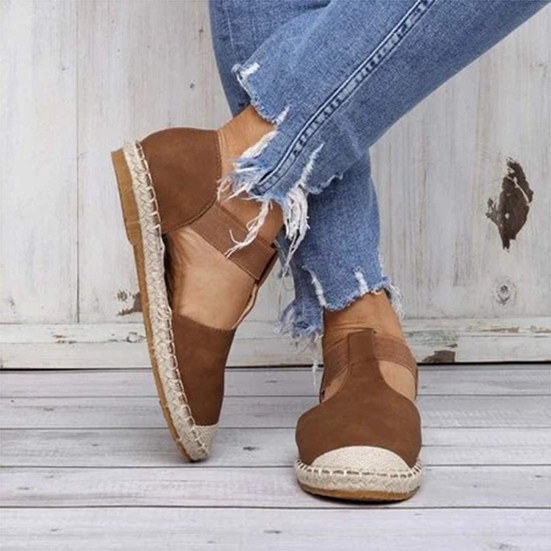 Women's Summer Fashion Sandals Closed-Toe Plates Canvas shoes Casual Walking Shoes Leisure Comfy Suede Outdoor Indoor for Walking Driving Sandals