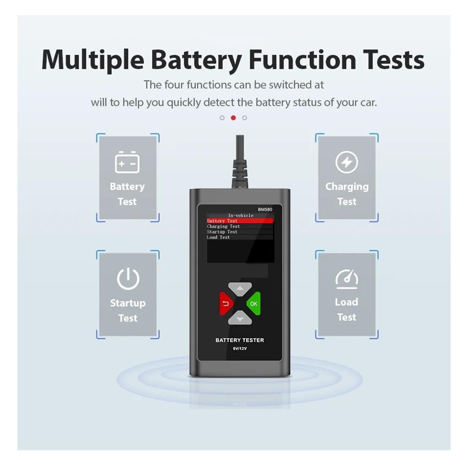 Tester AkumulatoróW Tester Akumulatora Samochodowego Analizator 6 V 12 V Test Ładowania Rozruchowego 100-2000 CCA Obciążenie Elektroniczne