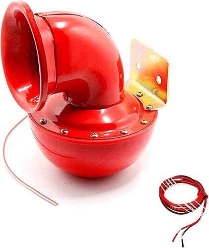 Miniatura 6 de Bocina de toro eléctrica – Altavoz de 150 db, rojo, metal, súper fuerte para vehículos, camiones, automóviles y más de 12 V