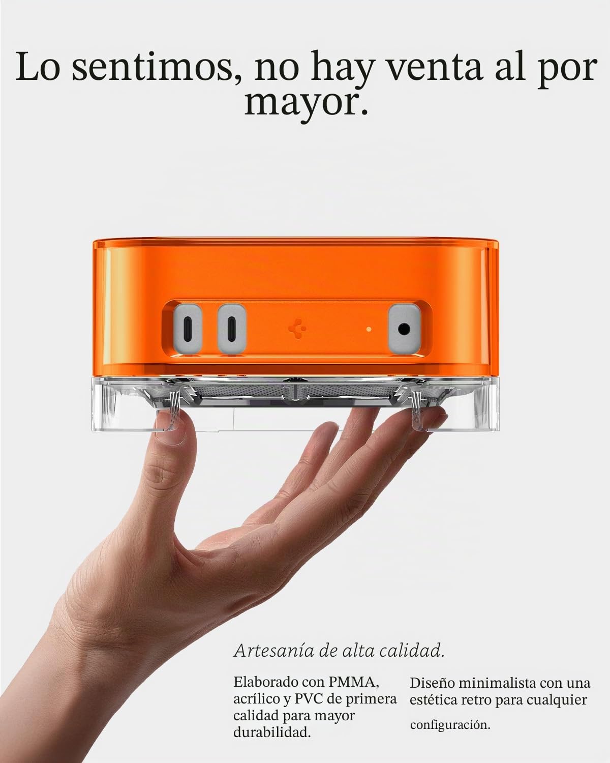 Spigen Classic C1 Funda con Soporte para Filtro de Aire Integrado Compatible con Mac Mini M4 / M4 Pro Chip (2024) - Tangerine