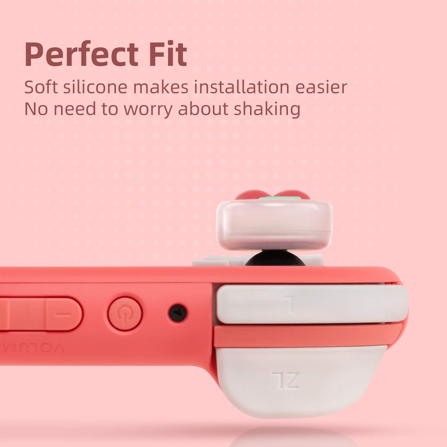 GeekShare Fruit Theme Thumb Grip Caps,Compatible with Nintendo Switch/OLED & Switch Lite,Soft Silicone Joystick Cover,4PICS -- Cherry and Turnip