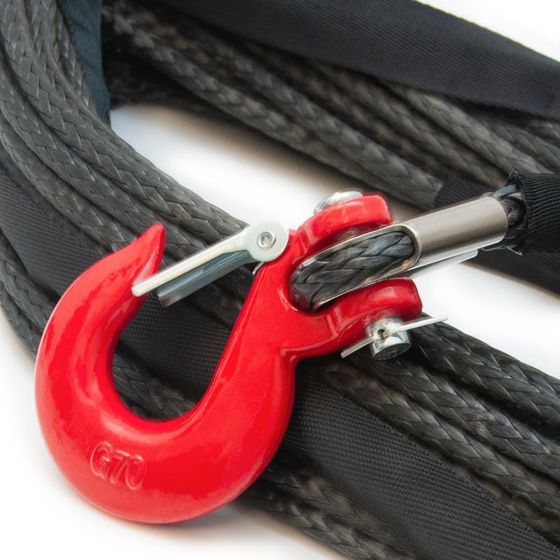 Dragon Winch Câble de Treuil Synthétique 20m 9mm avec Crochet pour Treuils Électriques | Pour utilisation Off-Road, 4x4, Camions | Capacité 8000-14000 lbs | Durable, Robuste | Noir