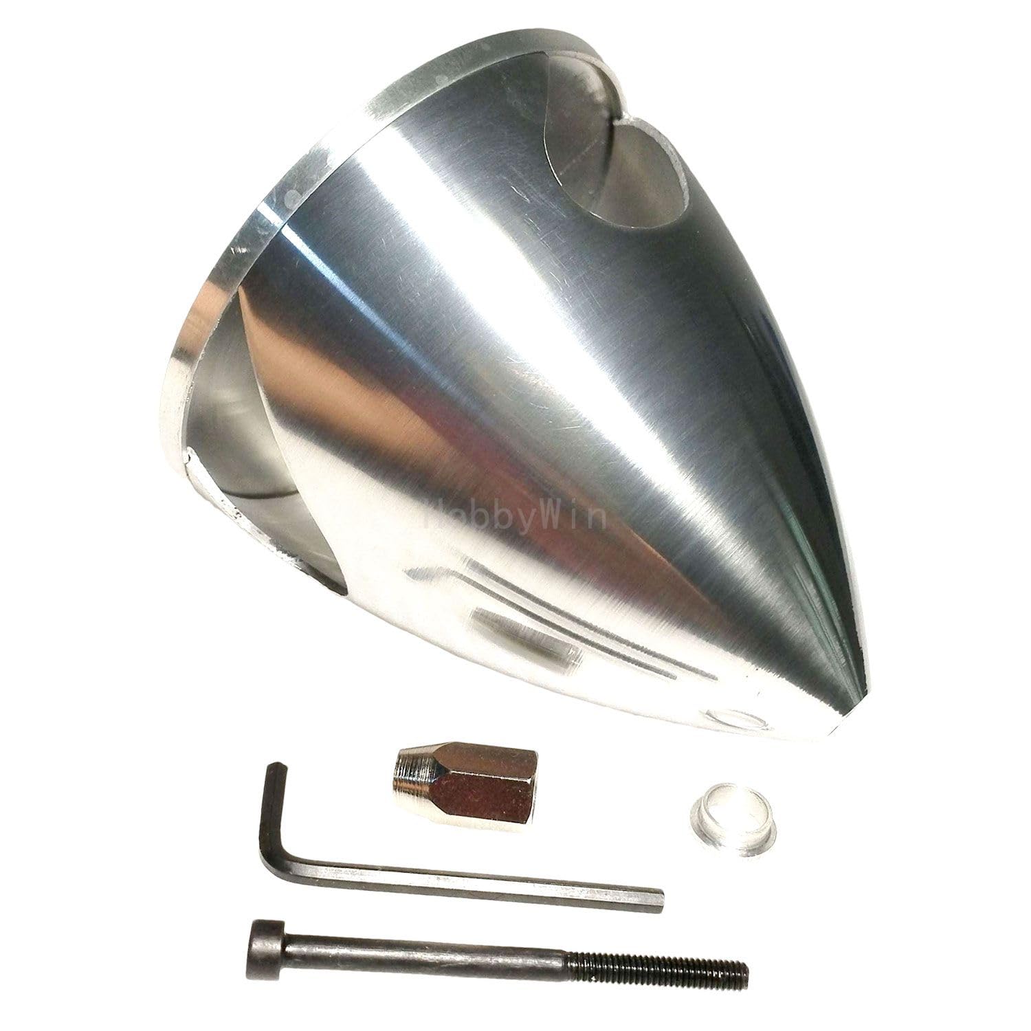 Spinner De Aluminio Para Aviones RC – Cono De Nariz Y Hélice, Tamaños 32 Mm A 127 Mm, Plateado, Compatible Con Motores De Gasolina Y Metanol