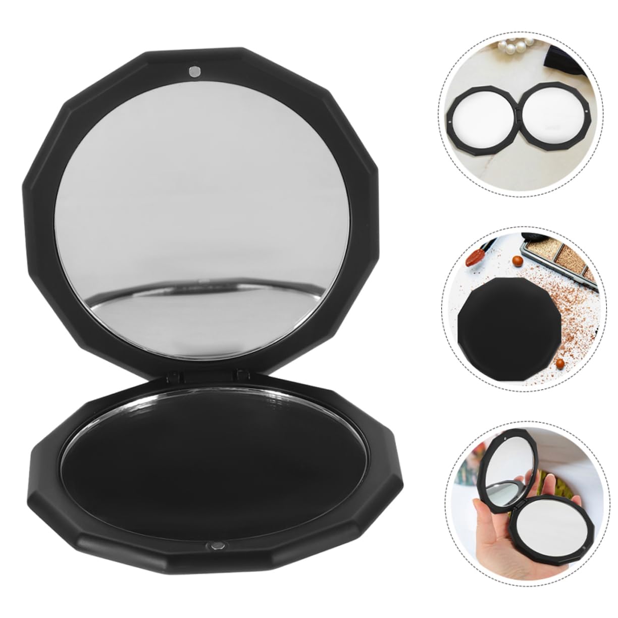 2stücke Kosmetikspiegel Faltbarer Mini-Spiegel Reisespiegel Tragbarer Make-up-Spiegel Kompakter Vergrößerungsspiegel Mit Schützender Klappabdeckung Hochauflösende Oberfläche