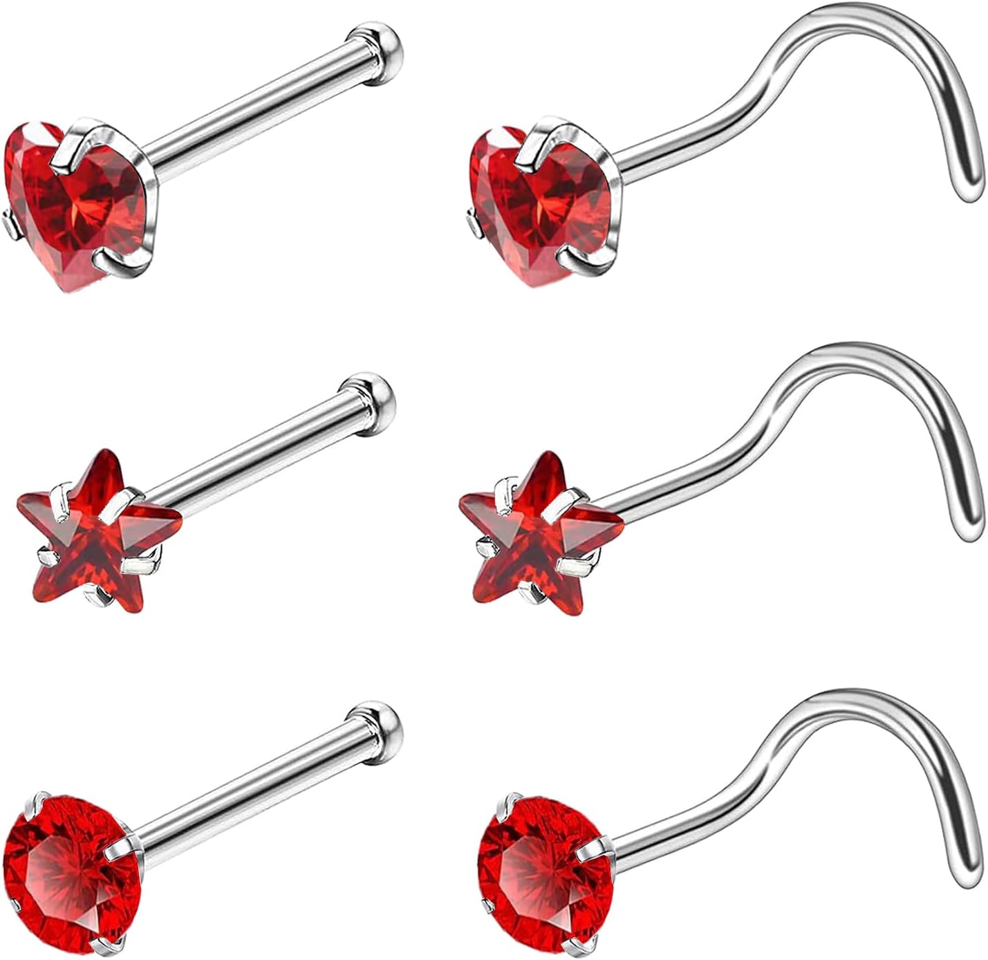 20G Nose Stud Rings 316L Nose Studs Surgical Steel Nose Ring Stud Piercing Jewelry
