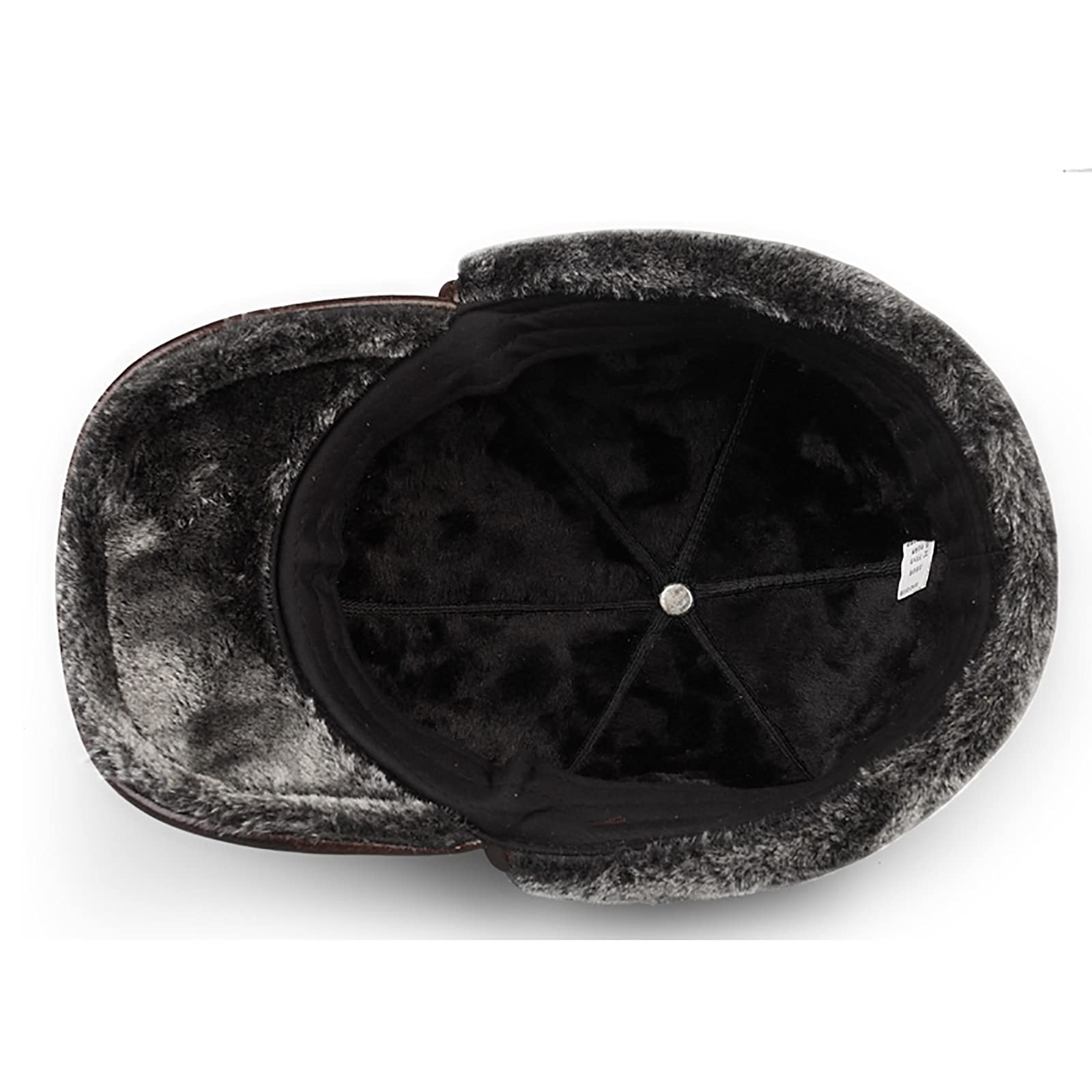 G&F Uomo Cappello Bomber Cappello Russo Ushanka Pelle Trapper Berrettospessi Cappelli Aviatore con Grondaia Grande Inverno (Color : Dark Brown, Size : 59-60)