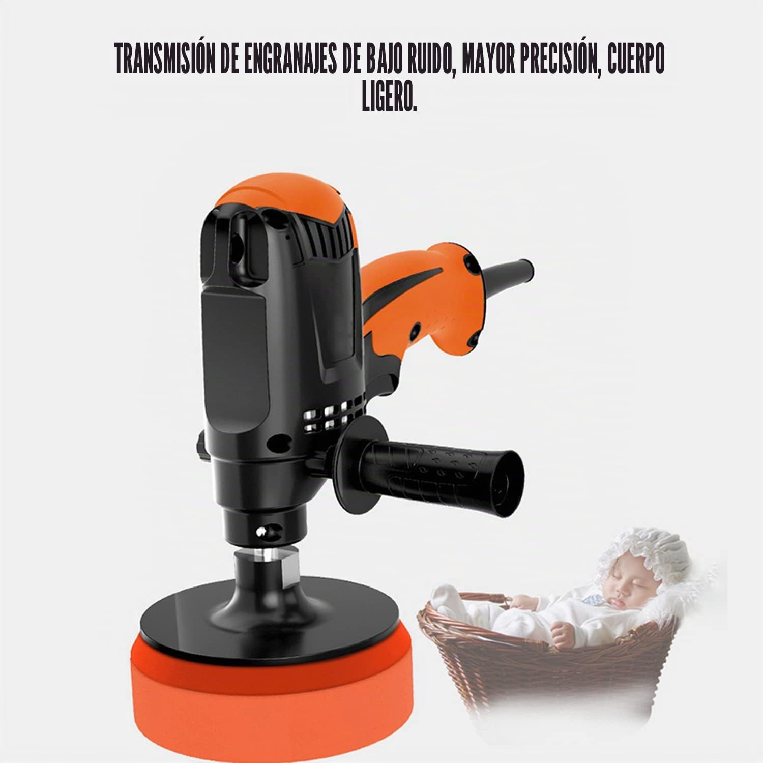 Geevorks Pulidora Coche,980W Pulidora Orbital Coche,Máquina Pulidora Coche Eléctrica, Maquina de Encerar Coche,6 Velocidades Variables,con Disco de Pulido de Esponja de 14 Piezas