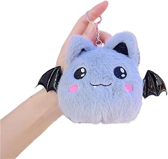 Cute Bat Plush Keychain with Devil Wing for Backpack, Funny Bag Charms for Handbags Purse Accessories Halloween