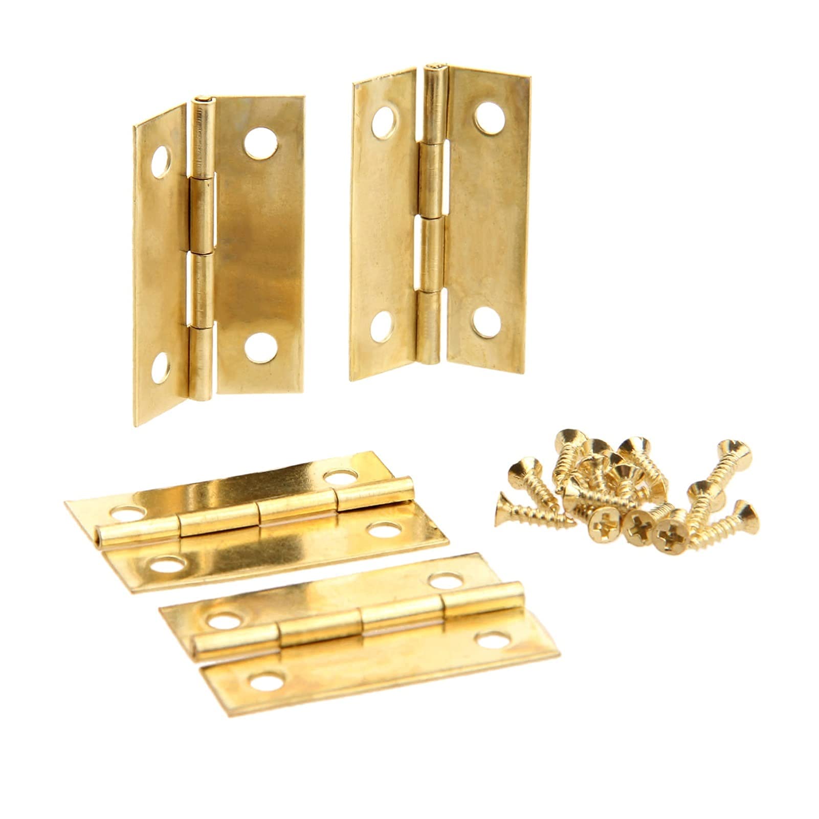 Hinge, 10pcs 3432mm Iron Gold/Antique Bronze 4 Holes Decorative Screws Wooden Jewelry Box Cabinet(Antique Bronze)