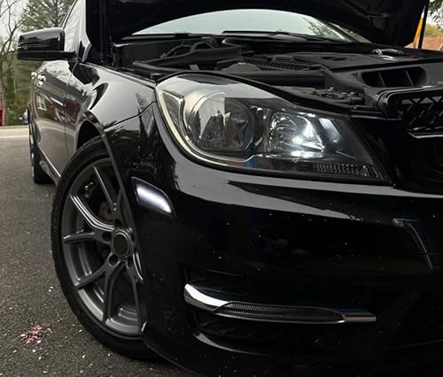 Miniatura 6 de iJDMTOY Kit de luz LED frontal blanca con lente ahumada compatible con Mercedes W204 LCI C250 C300 C350 SedanCoupe 2012-14, alimentado por SMD LED,