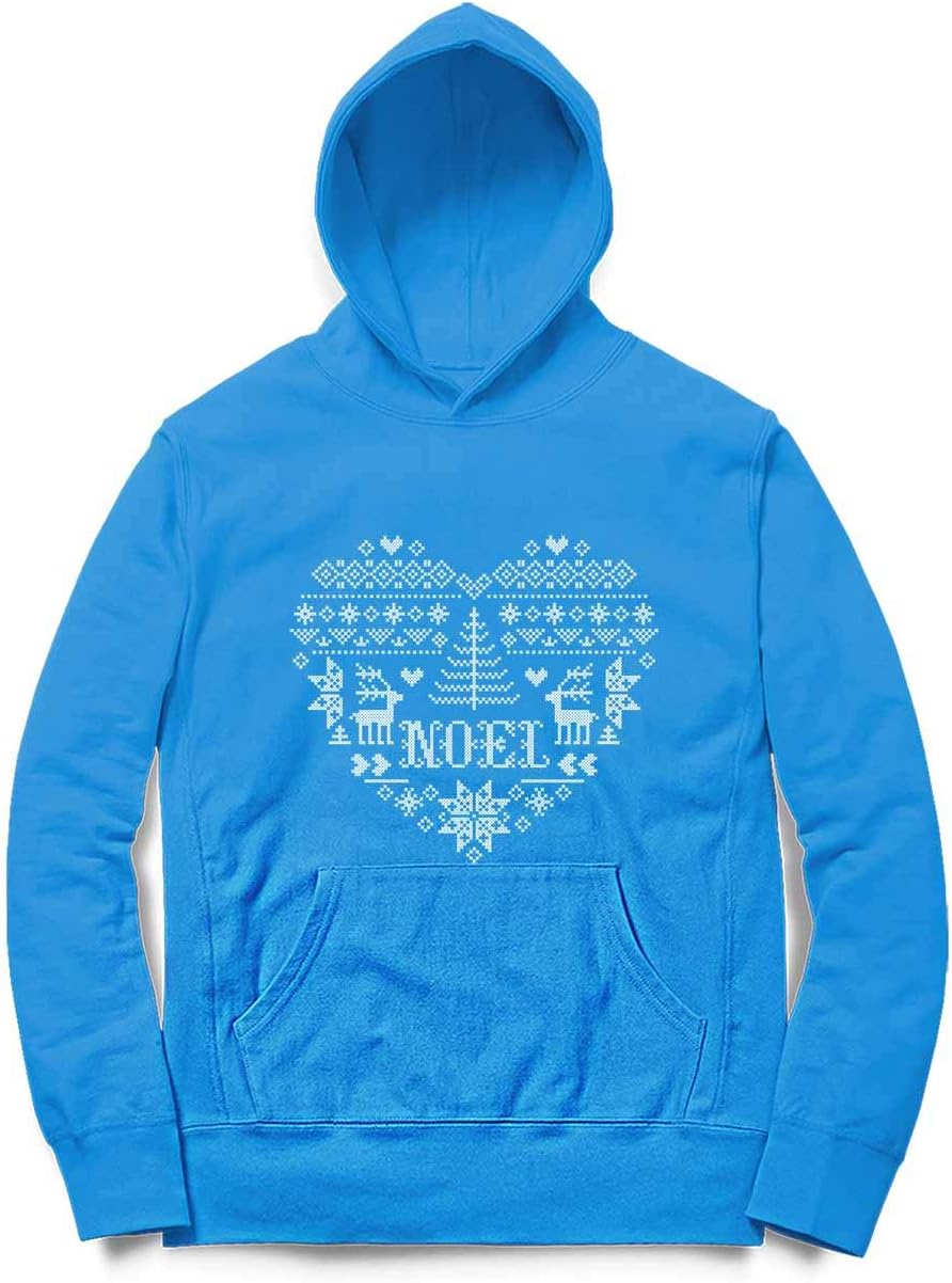 [Fox Republic] メリー クリスマス ノエル トナカイ ハート キッズ パーカー スウェット ナー オーシャンブルー 1