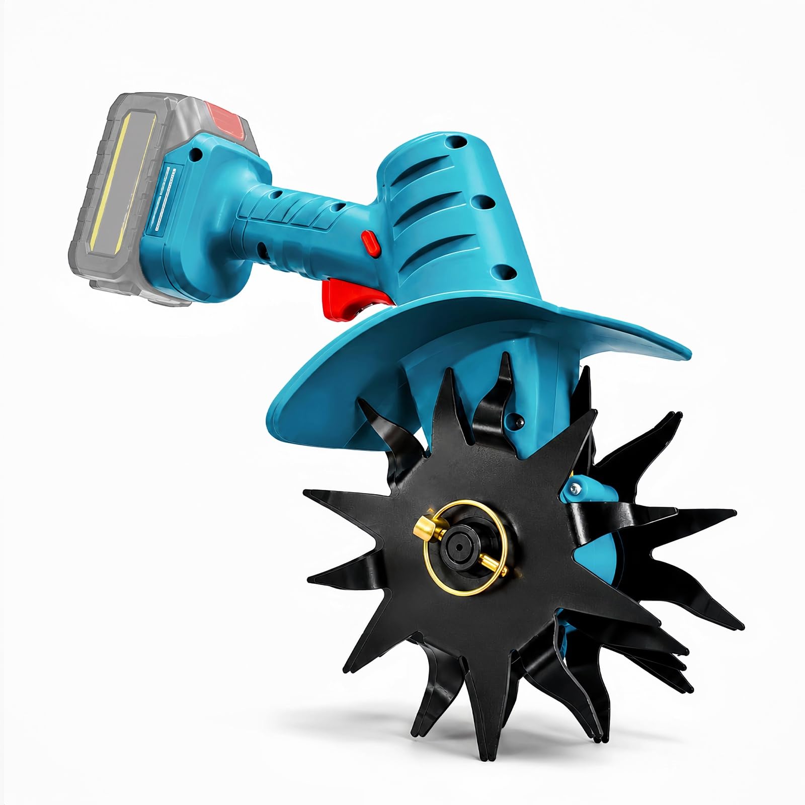 Kabelloser Hand Bodenhacker für Makita 18V Akku Gerät ohne Akku 350W Gartenfräse 10cm Frästiefe und 10cm Fräsbreite Ackerfräse