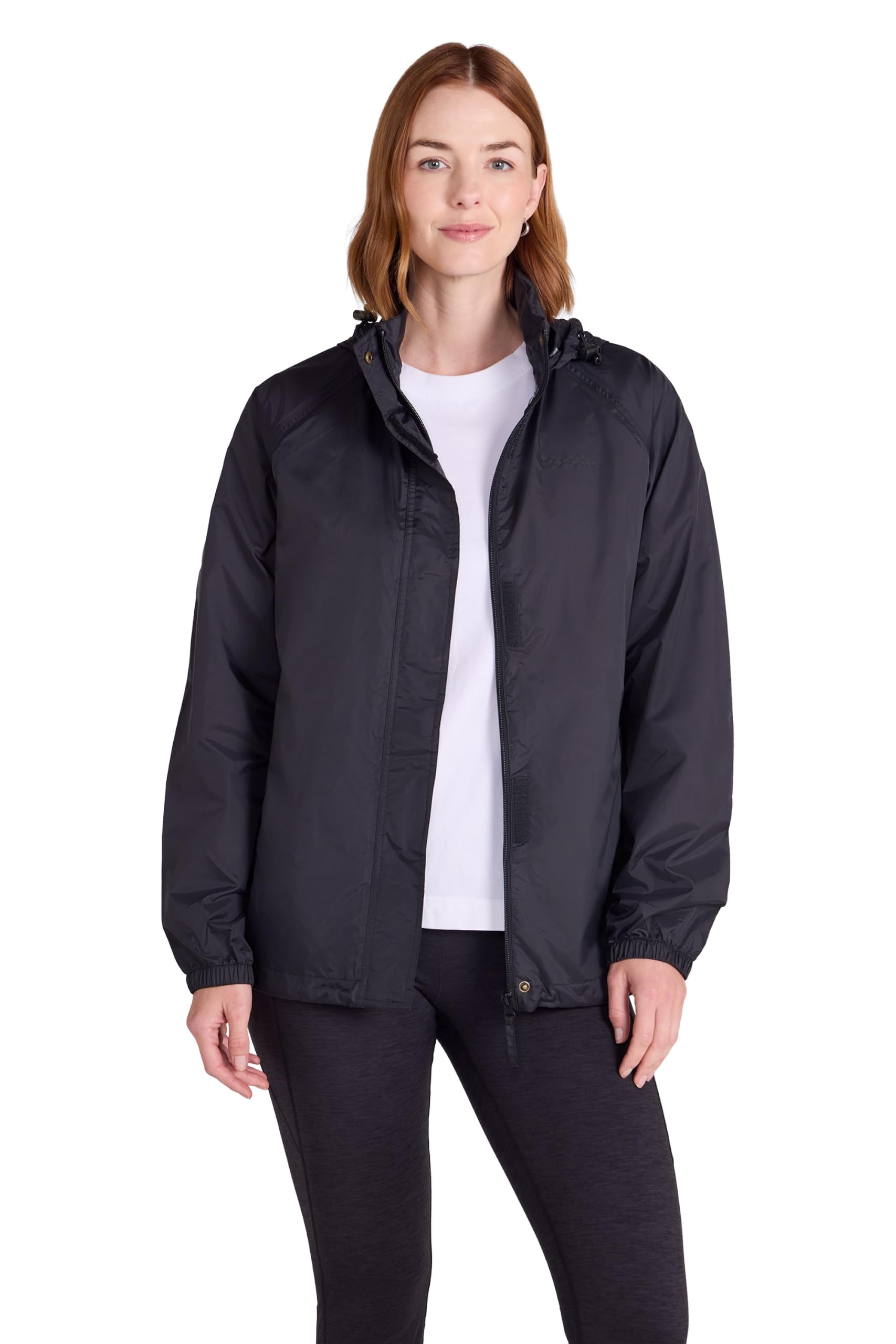Mountain Warehouse Women's Black Pakka Waterproof Jacket Packable Foldaway Hood In | Size: 14