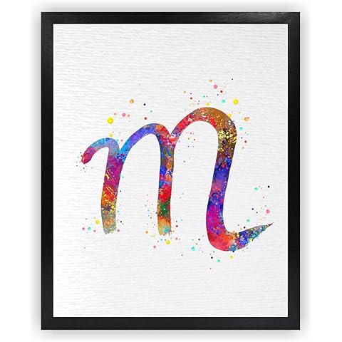 Dignovel Studios 8X10 Unframed Zodiac Sign Symbol Scorpio Astrological Signs Astrology Abstract Love Motivational Passionate Independent Watercolor Art Print Home Office Wall Décor Poster DN691