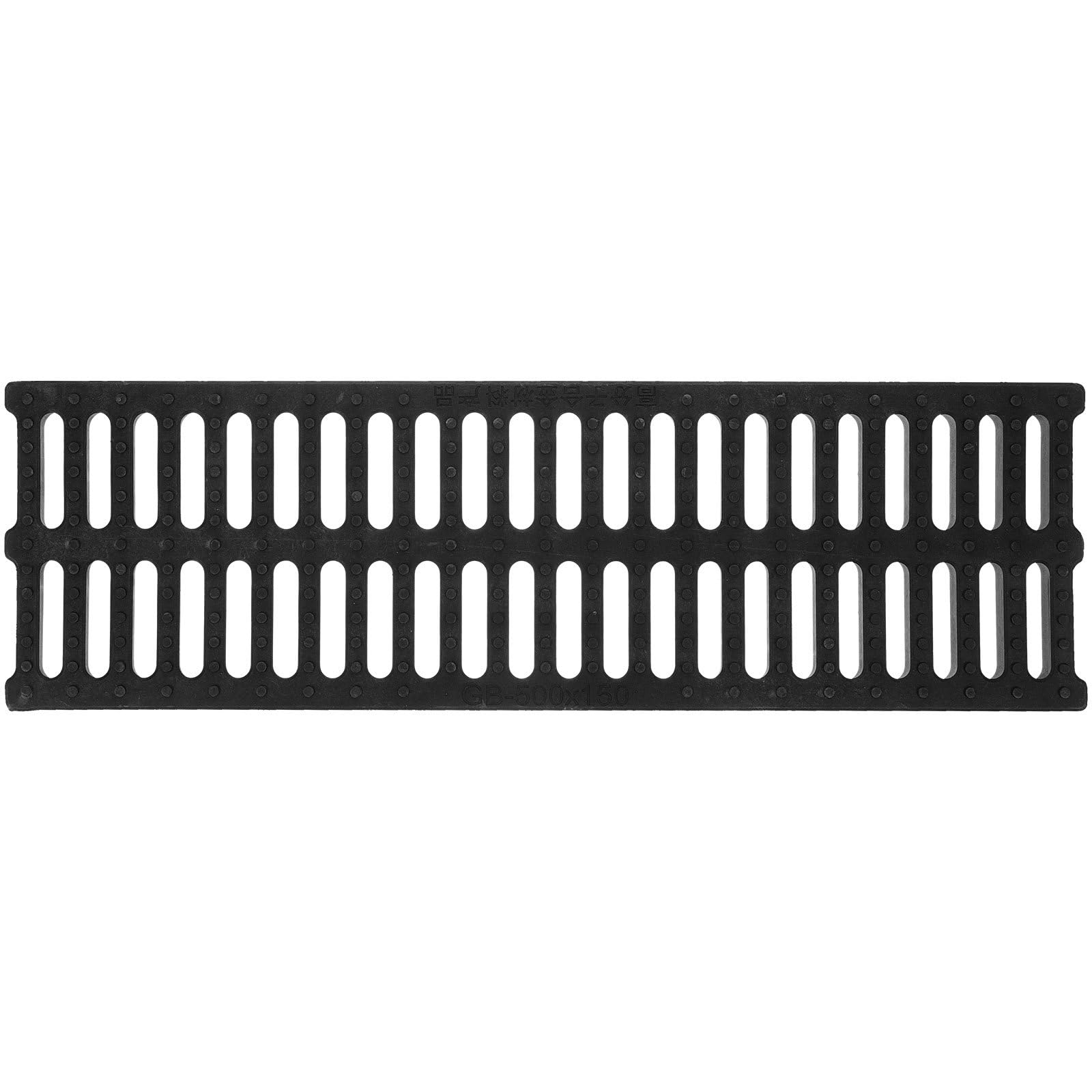 SHINEOFI Outdoor Drainage Grate Plastic Kitchen Drain Cover Grate 150x500x20mm, Outdoor Sewer Trench Drain Channel, High Polymer Sturdy Water Drainage Cover for Yard and Rainwater